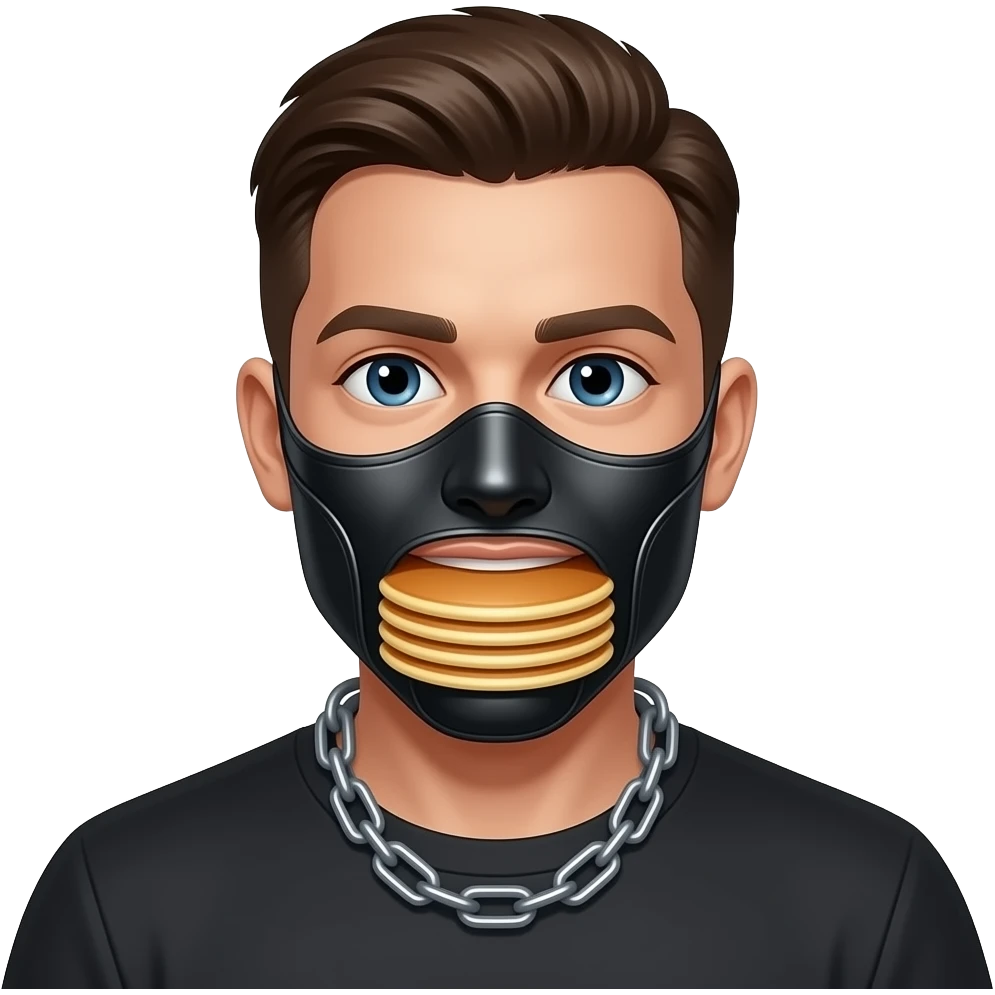 Texas chain massacre leather face eating pancakes emoji