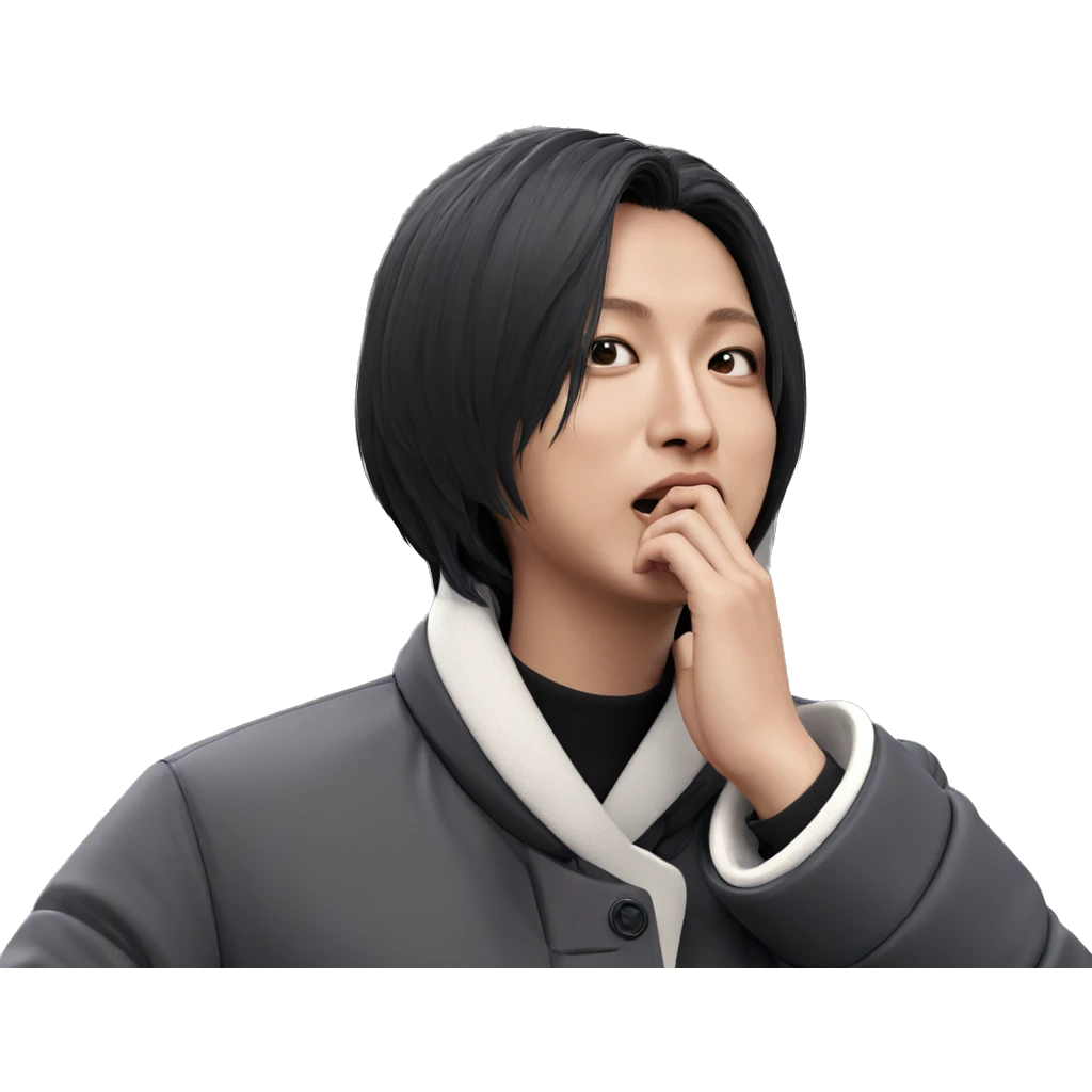 realistic girl in coat emoji