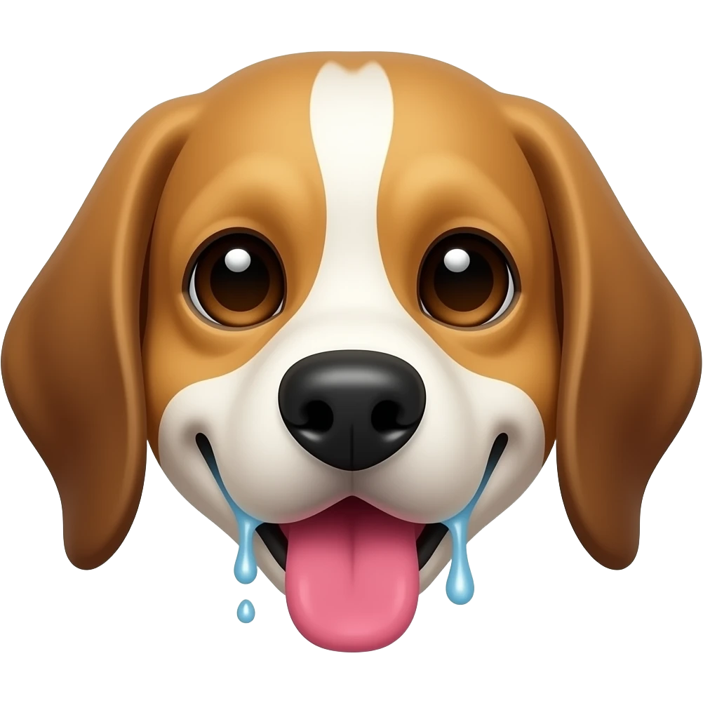 A dogs face with its tongue out drooling emoji