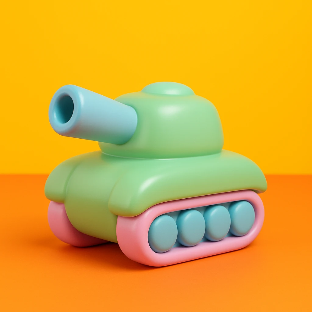 tank, 3D style, toy-like appearance emoji