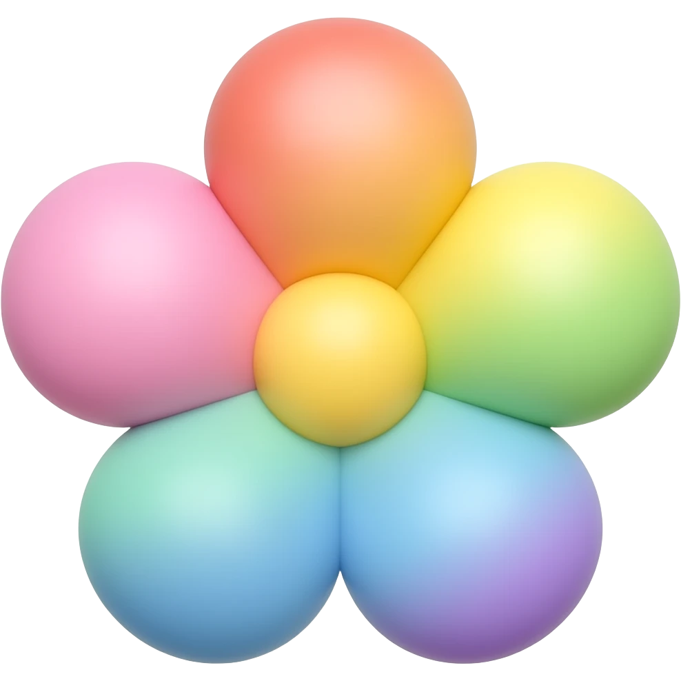 Flower rainbow pastel emoji