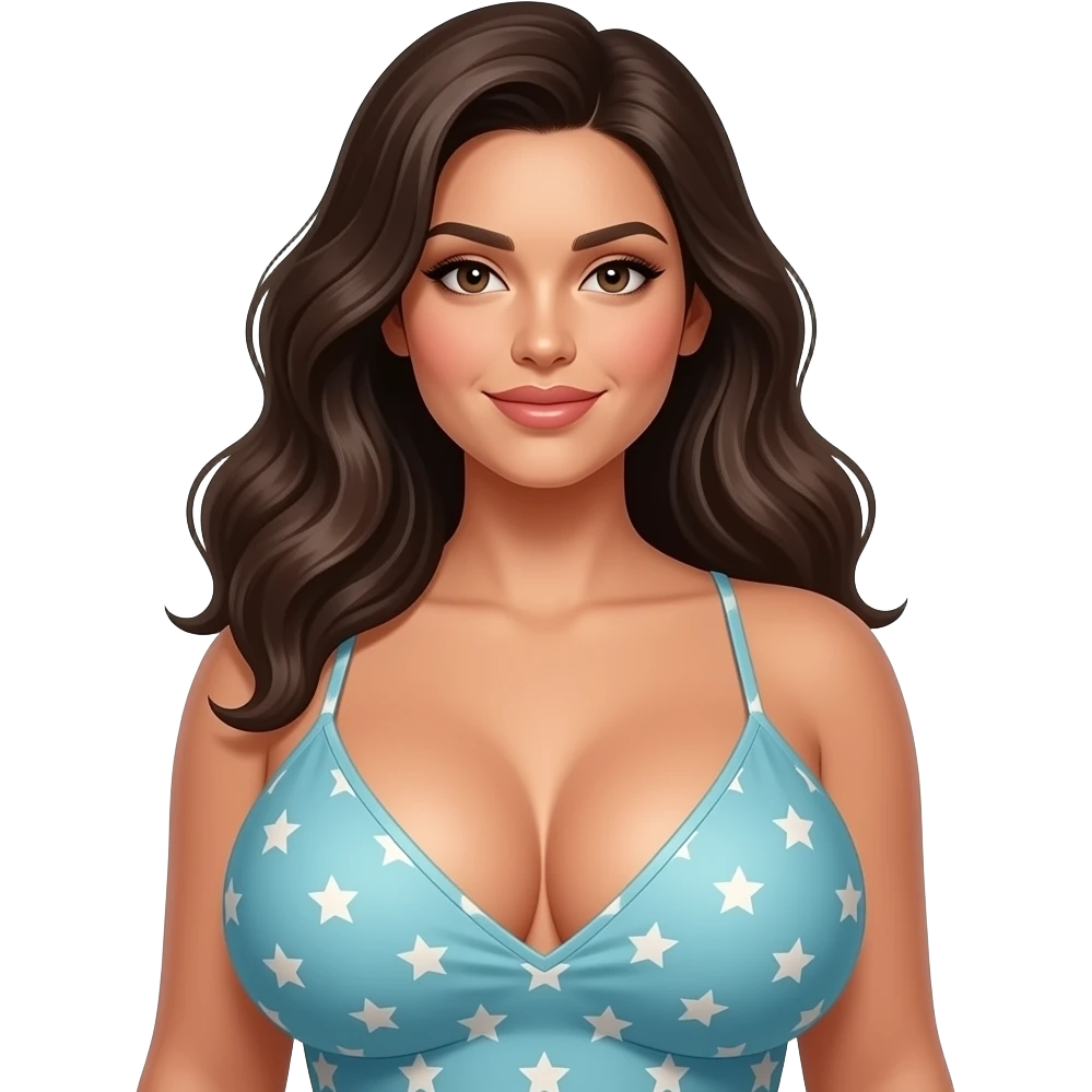 skinny Latina with giant boobs emoji
