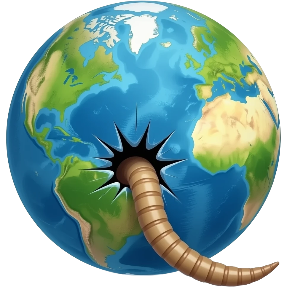 a big space worm that eats planet emoji