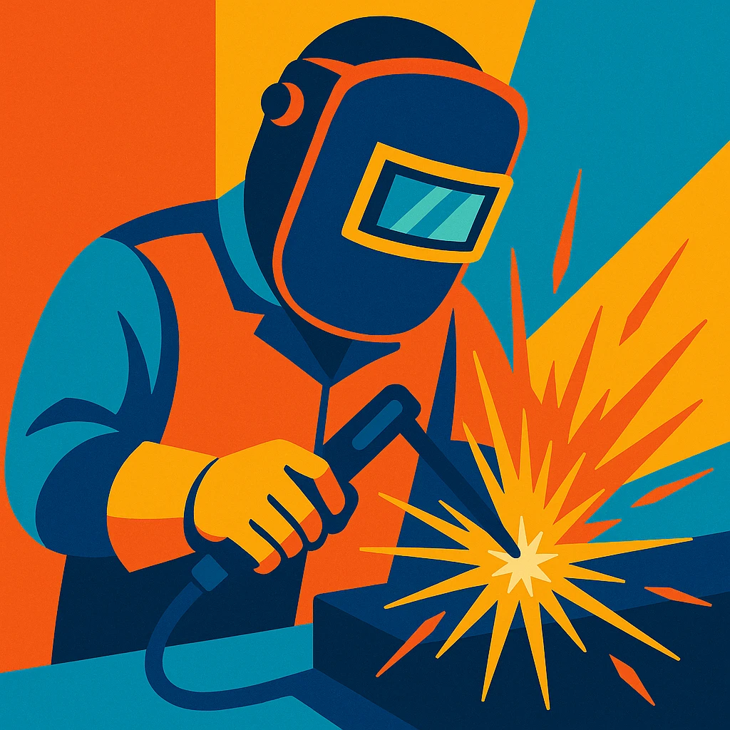 welder, vibrant and bold style emoji