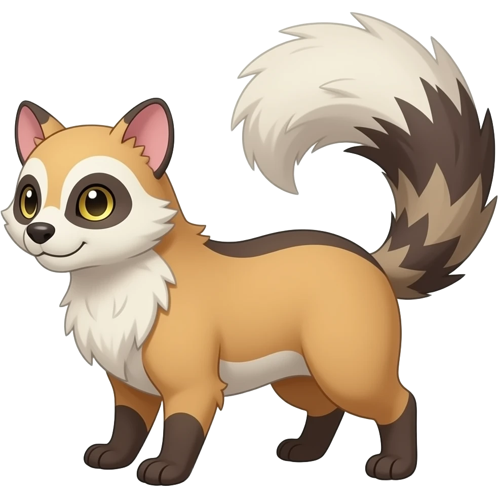 Randomly marked randomly colored Absol-Furret-Mankeulv-Civet-Genet-Marsupial-Ermine-hybrid emoji