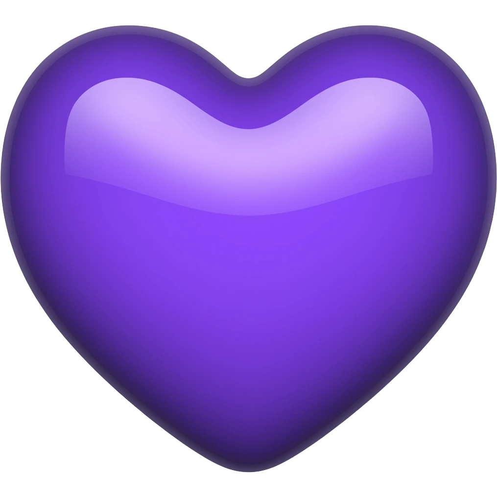 A bright dark bluish purple iphone heart emoji