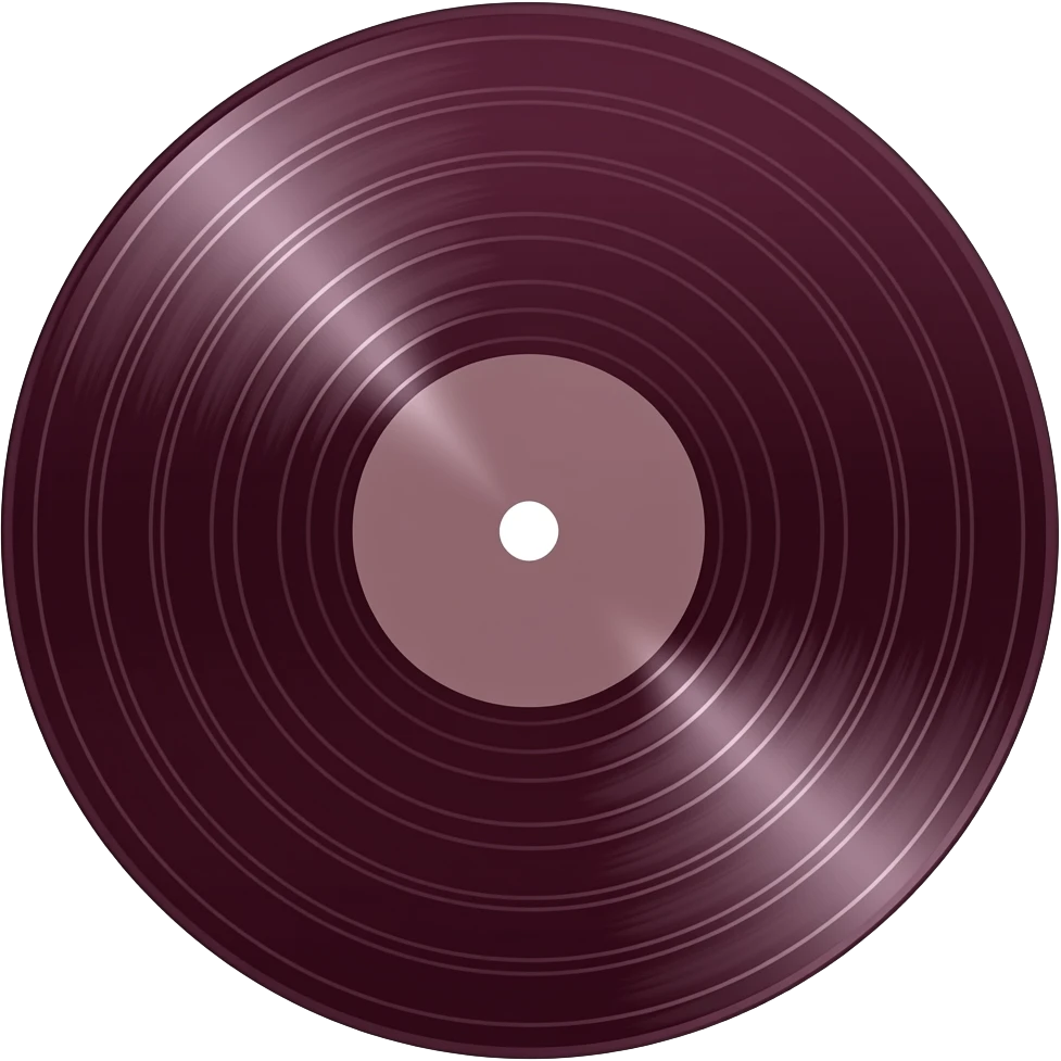 Vinyl record,  maroon with gloss, high quality emoji