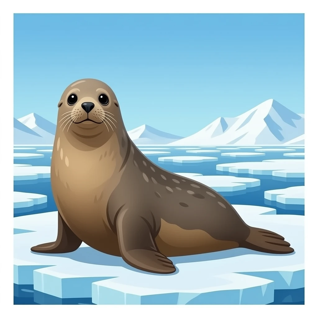 a Picture of a seal background is the antartica emoji