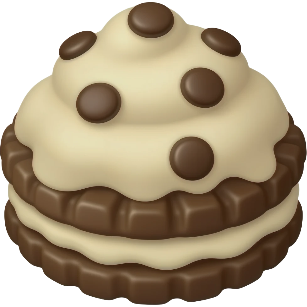 Cookies and cream ice cream emoji