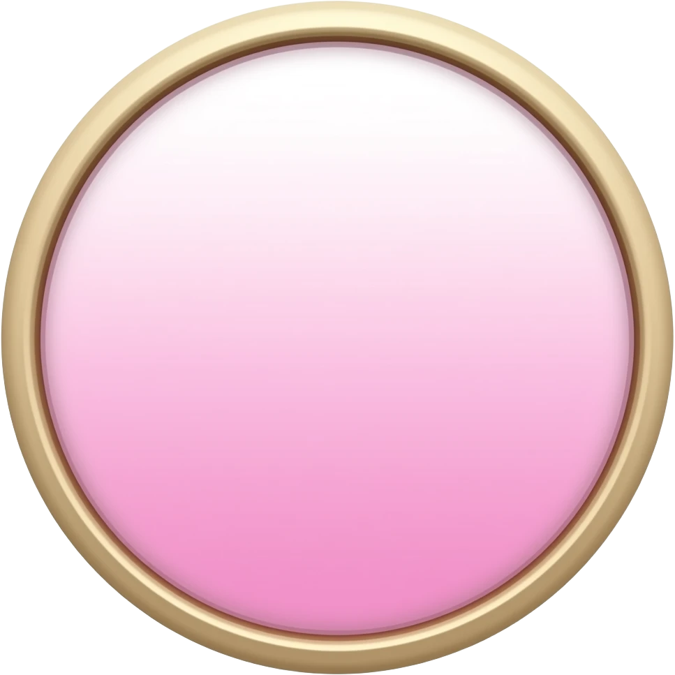 compact mirror, beige frame, soft pink reflection emoji