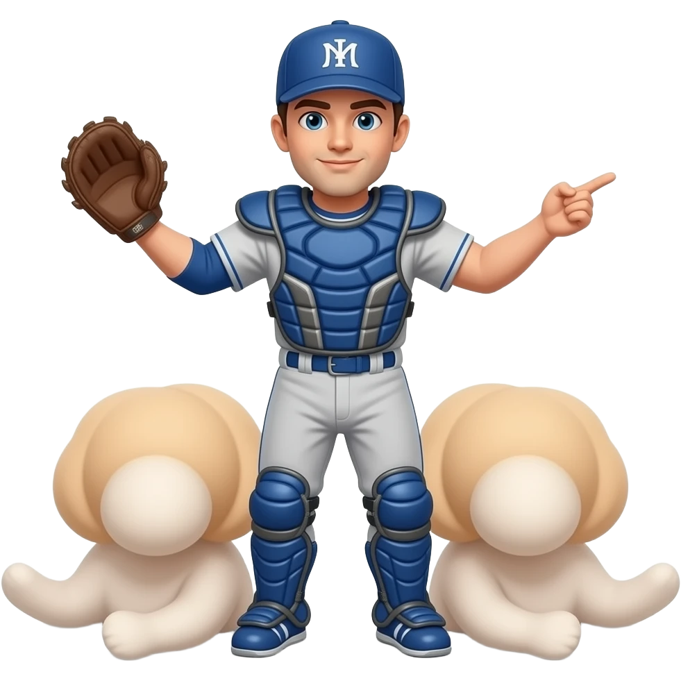 Baseball catcher in a g string emoji