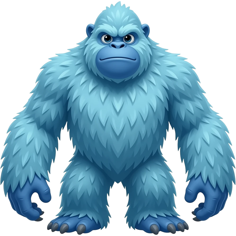 blue monster, similar to a yeti emoji