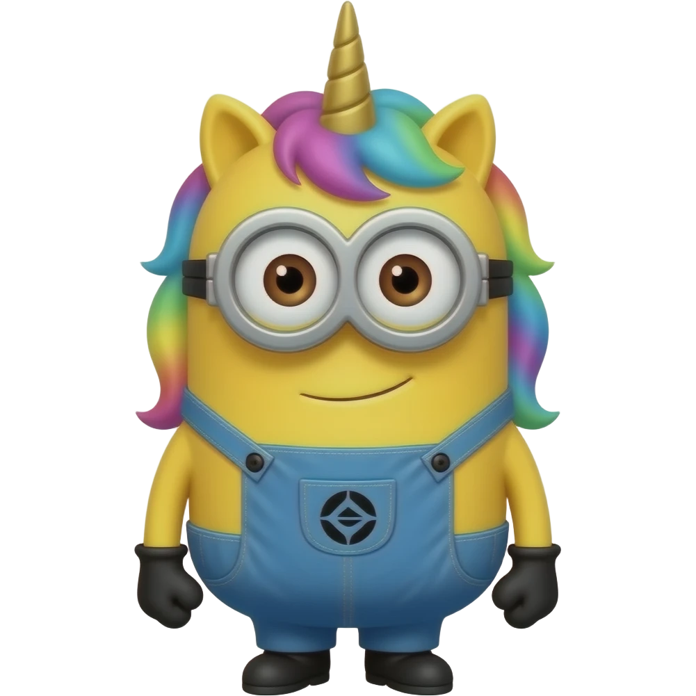 Minion with unicorn plush emoji