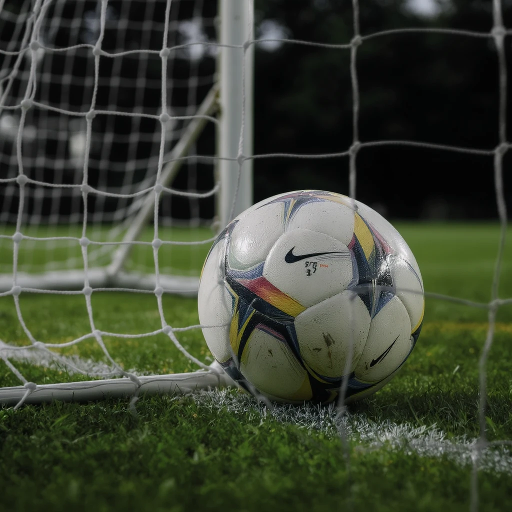 realistic photo of a soccer goal emoji