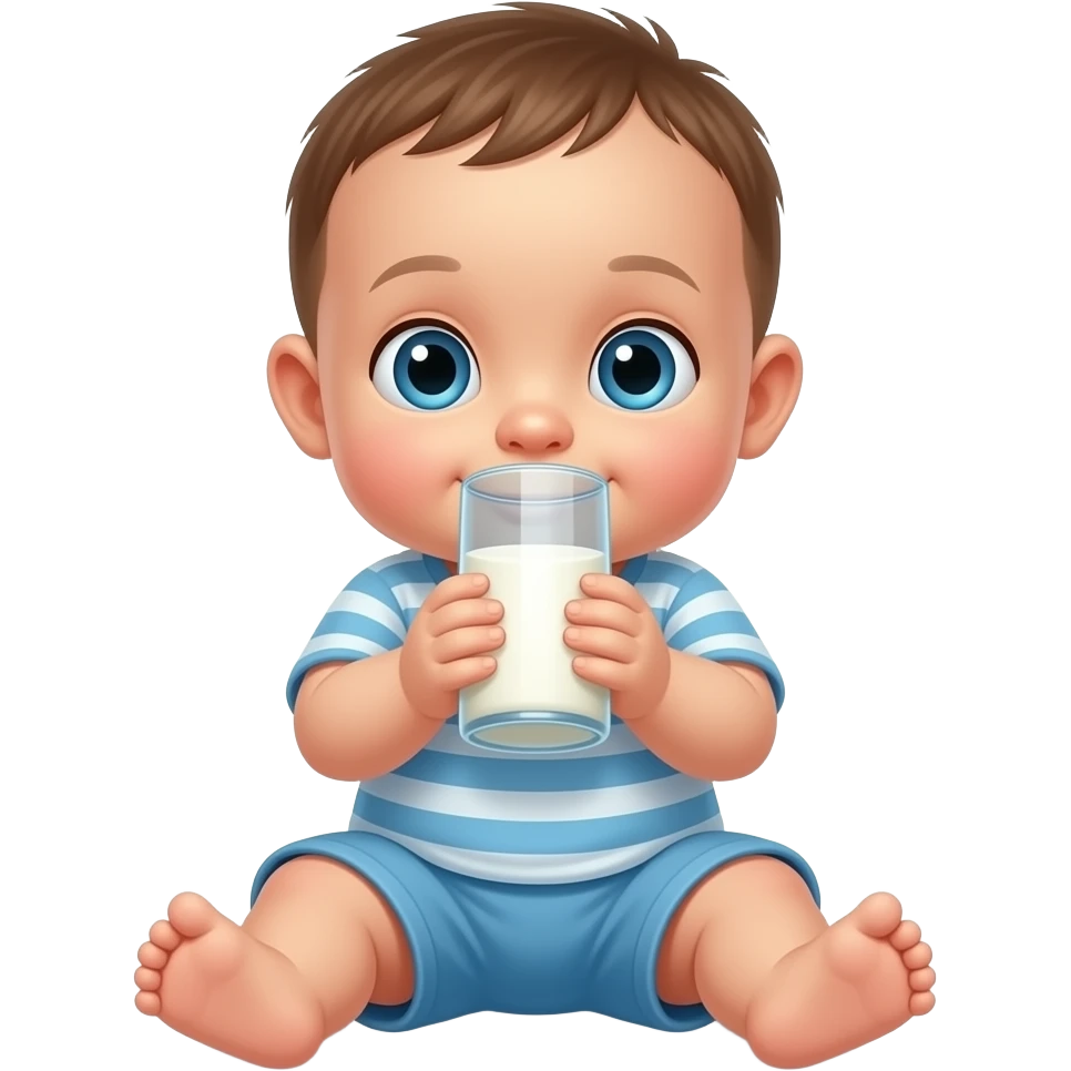 babie sit and drink mik emoji