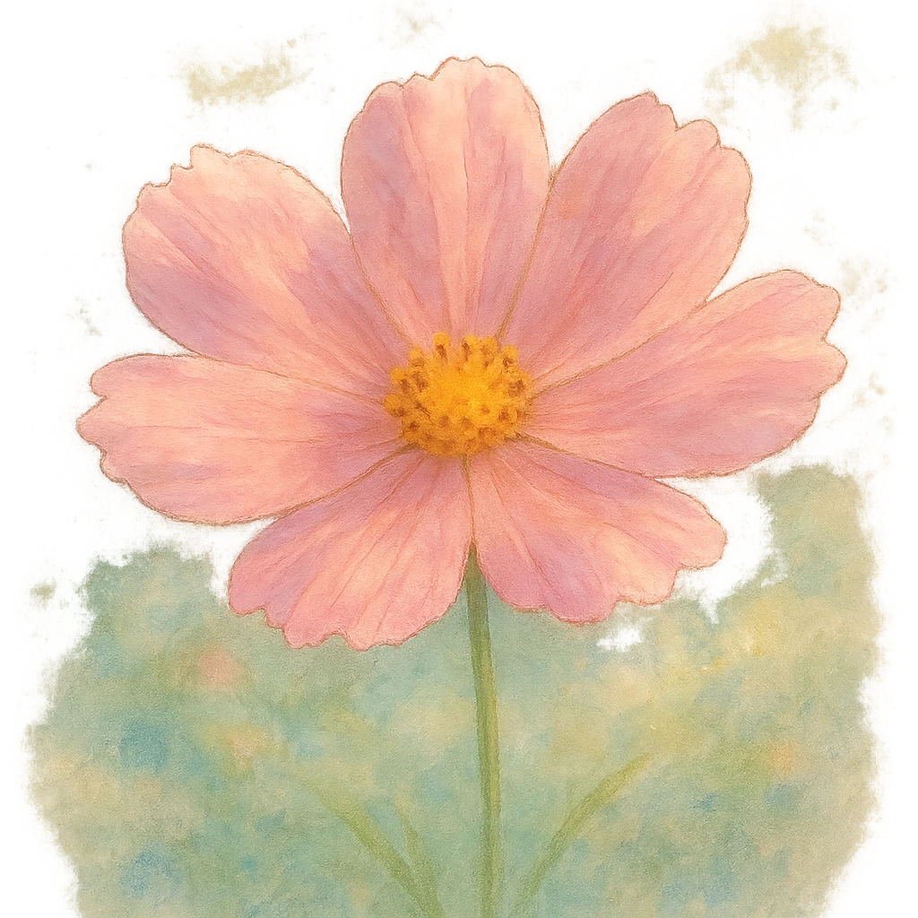 pink flower with delicate petals, dreamy lighting, soft painterly textures emoji