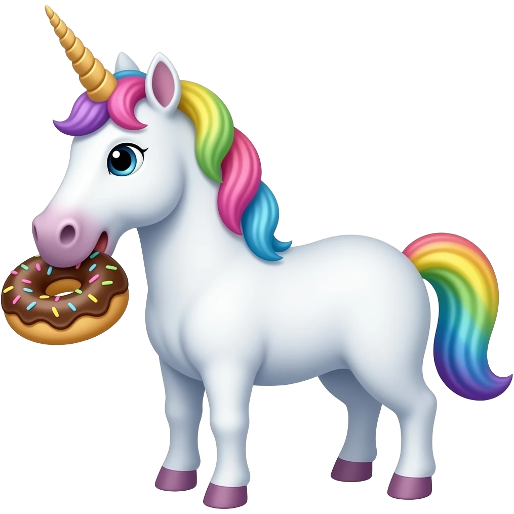 unicorn eating a donut emoji