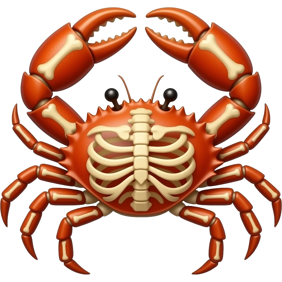 Skeleton made out of crabs emoji