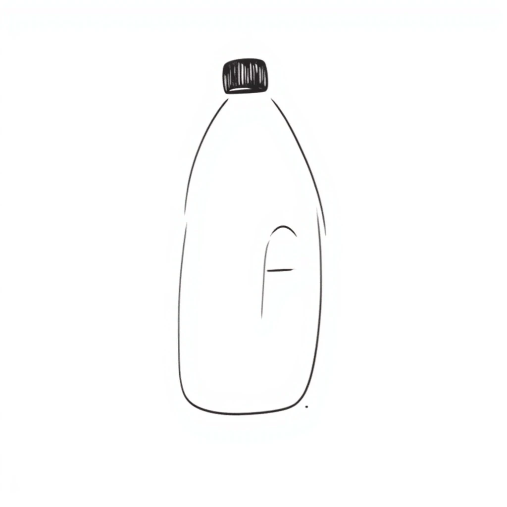 water bottle, hand drawn black doodle style emoji