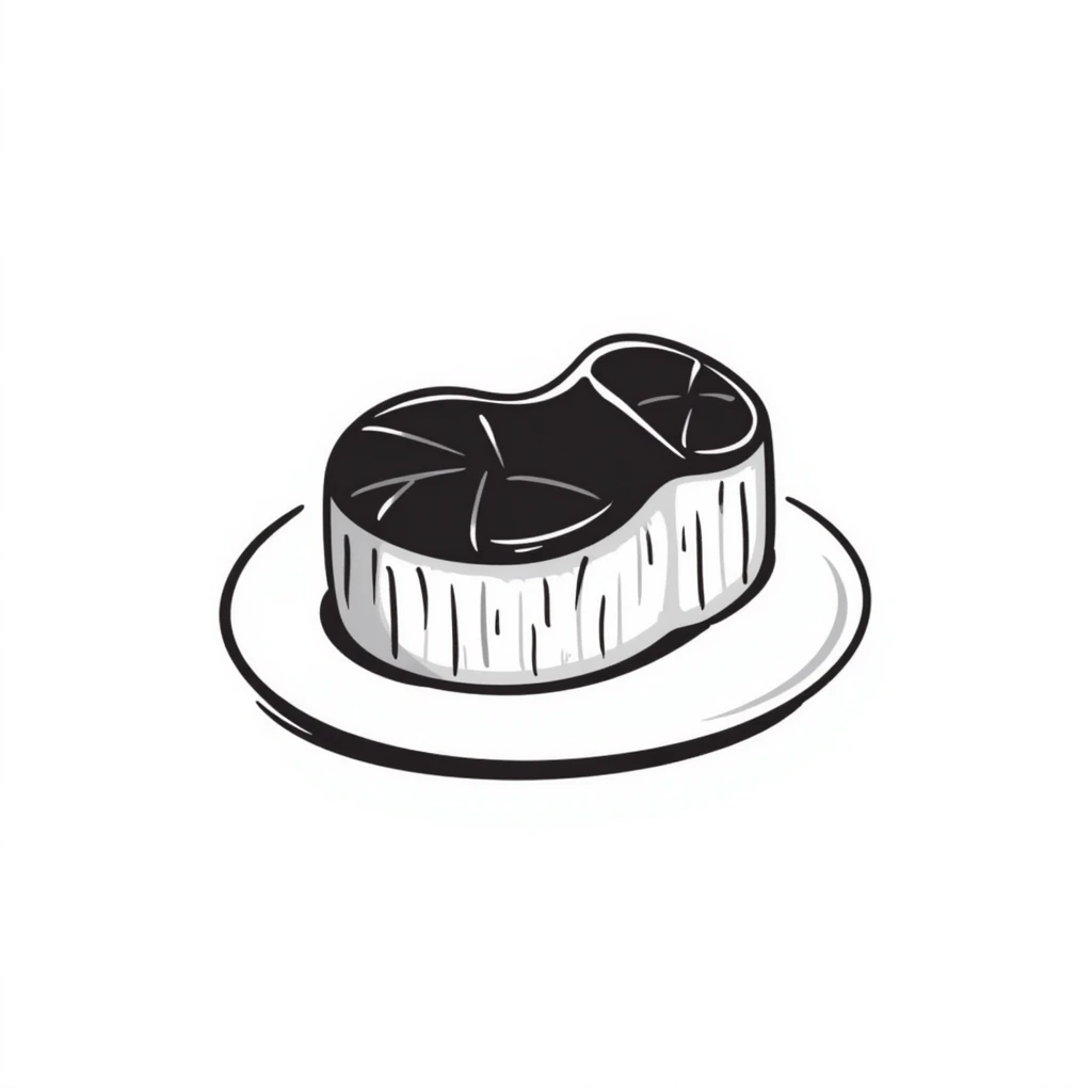 steak, hand drawn black doodle style emoji