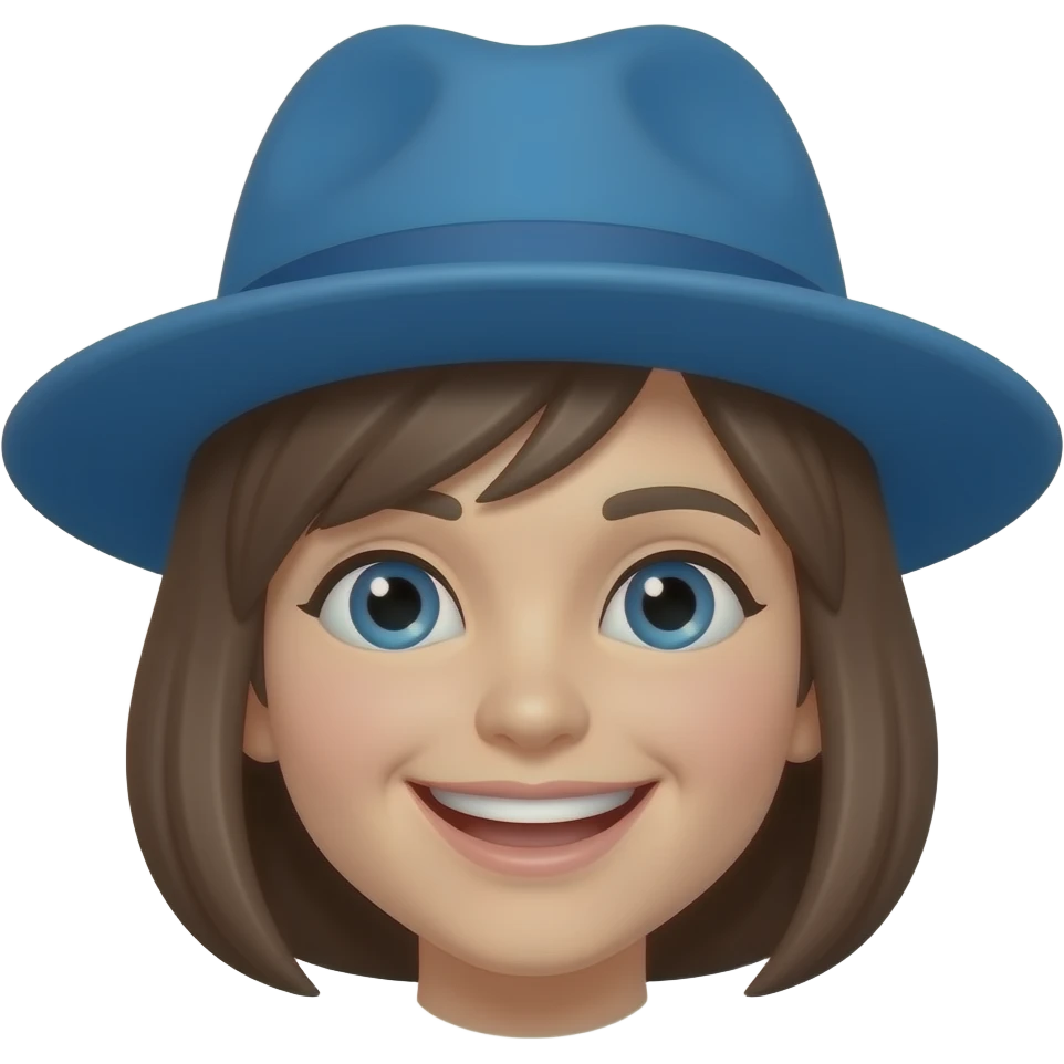 Mavi şapkalı gülücük emojisi emoji