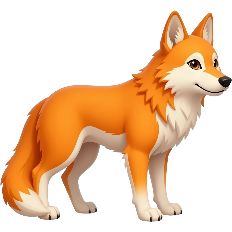 Orange wolf tail emoji