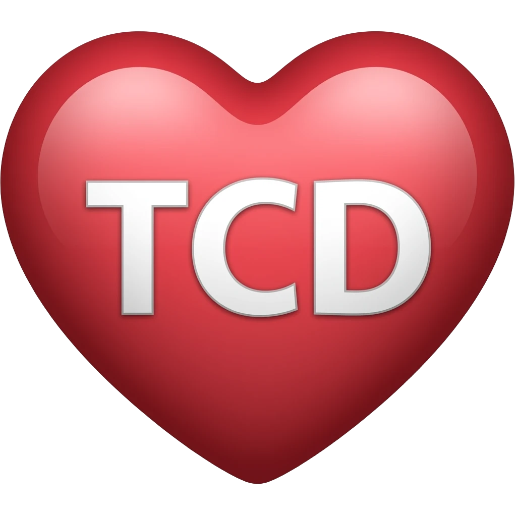 Сердце с надписью TCD emoji