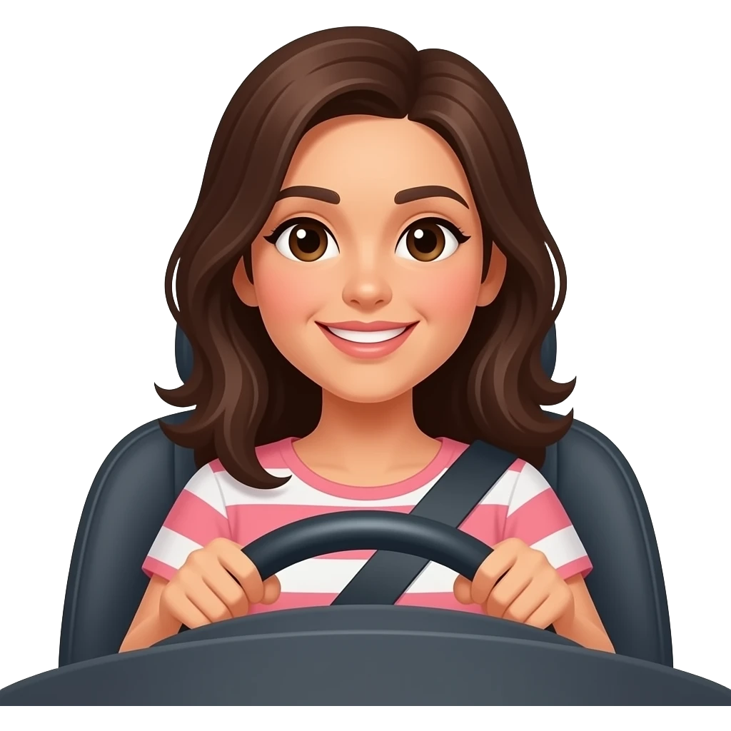 latin young mom in the car music notes in the air emoji