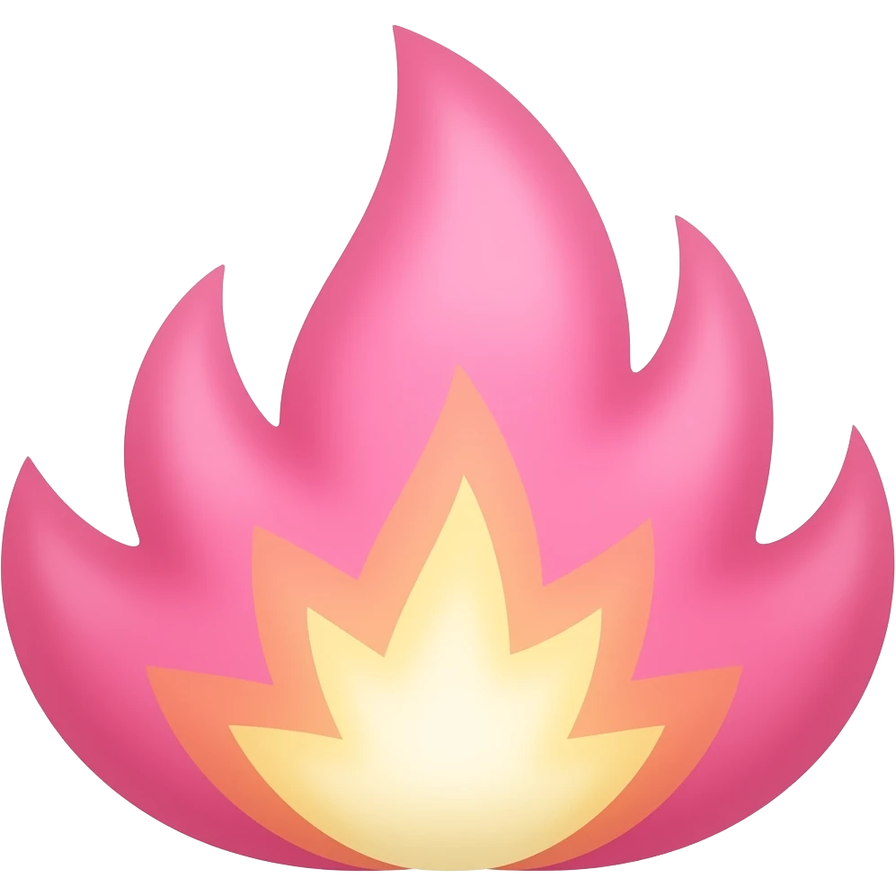Pembe aateş emoji
