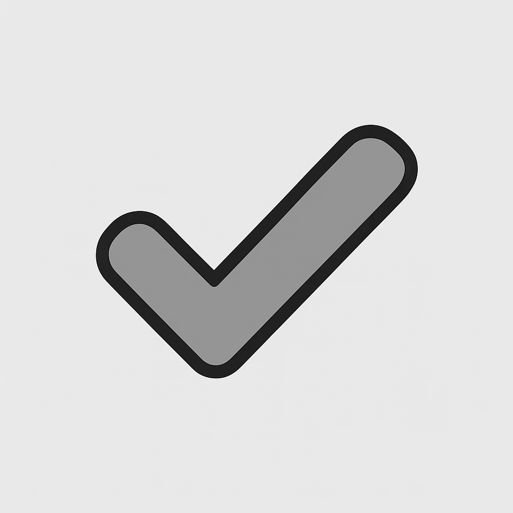 minimalist check mark icon on light gray background emoji