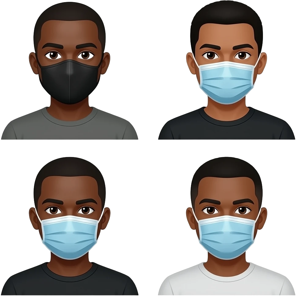 4black men in mask emoji