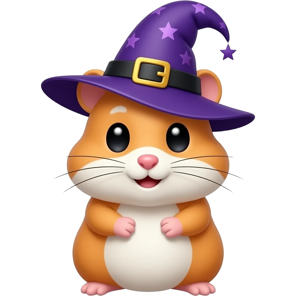Hamster with Purple Witch Hat emoji