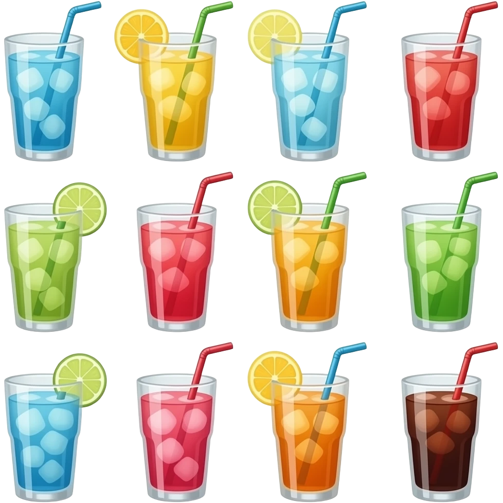 different cold drink favlors emoji
