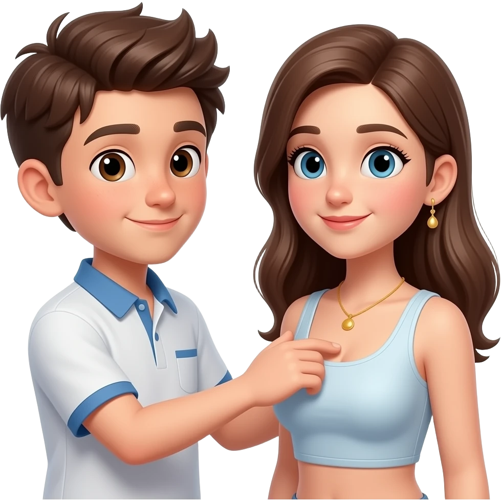 boy touching girls boobs emoji