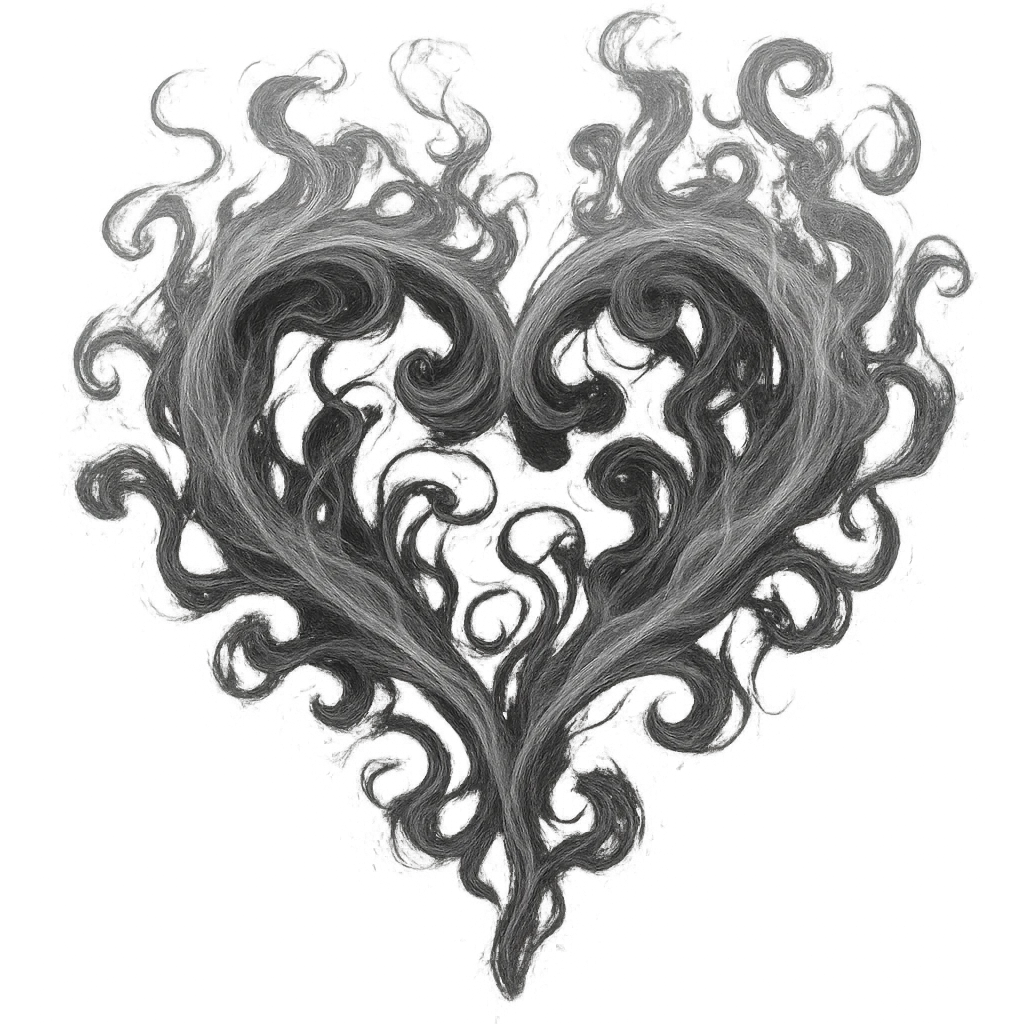 heart with a swirling smoke effect emoji
