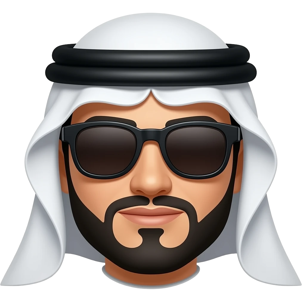 Árabe rostro con lentes de sol emoji