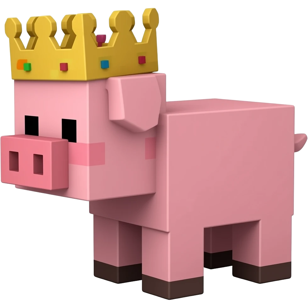 Technoblade minecraft pig with crown emoji