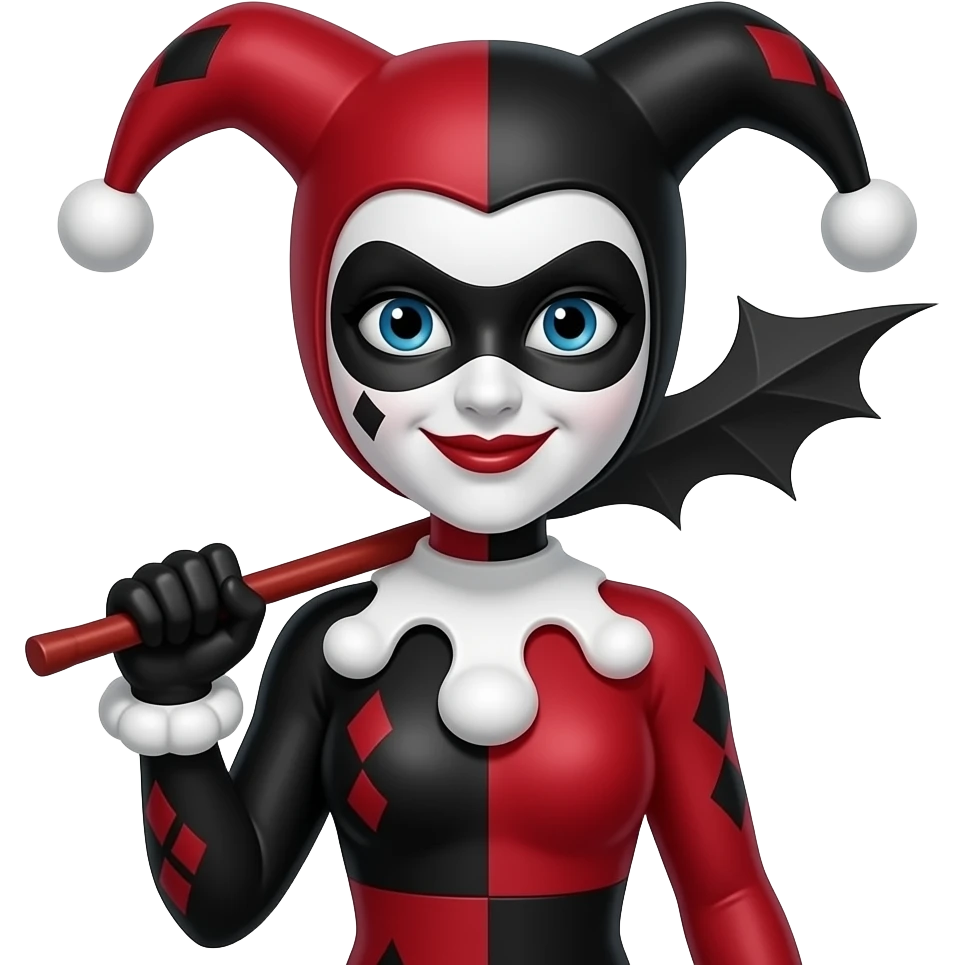 Harley Quinn holding a bat emoji