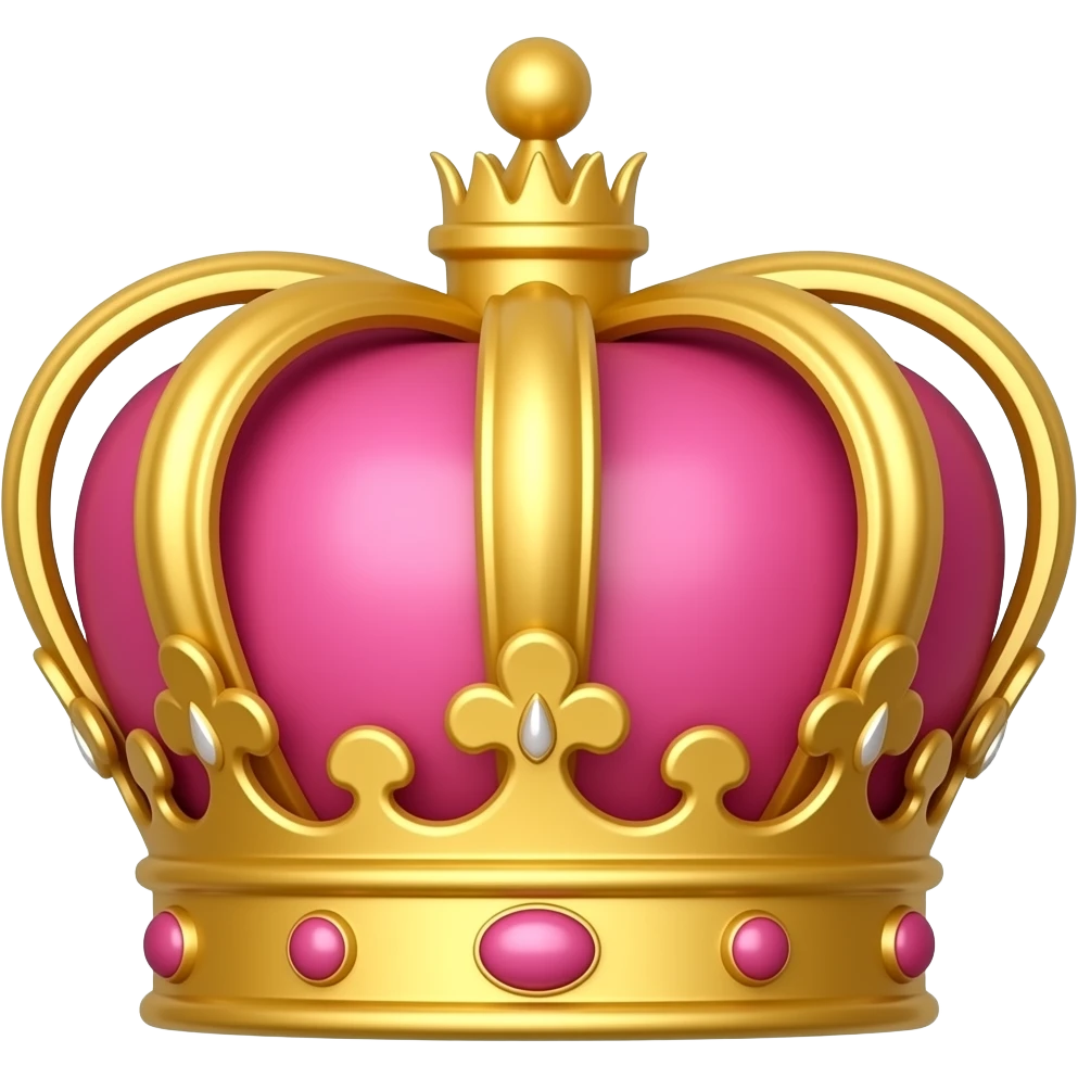 Pink and gold queen crown emoji
