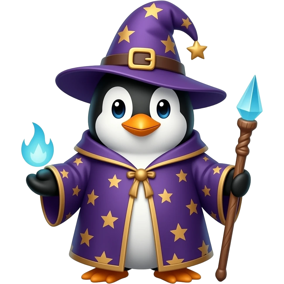 Penguin Wizard emoji