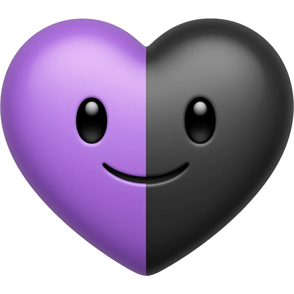 💜🖤 combine these two emojis to something very cutesy emoji