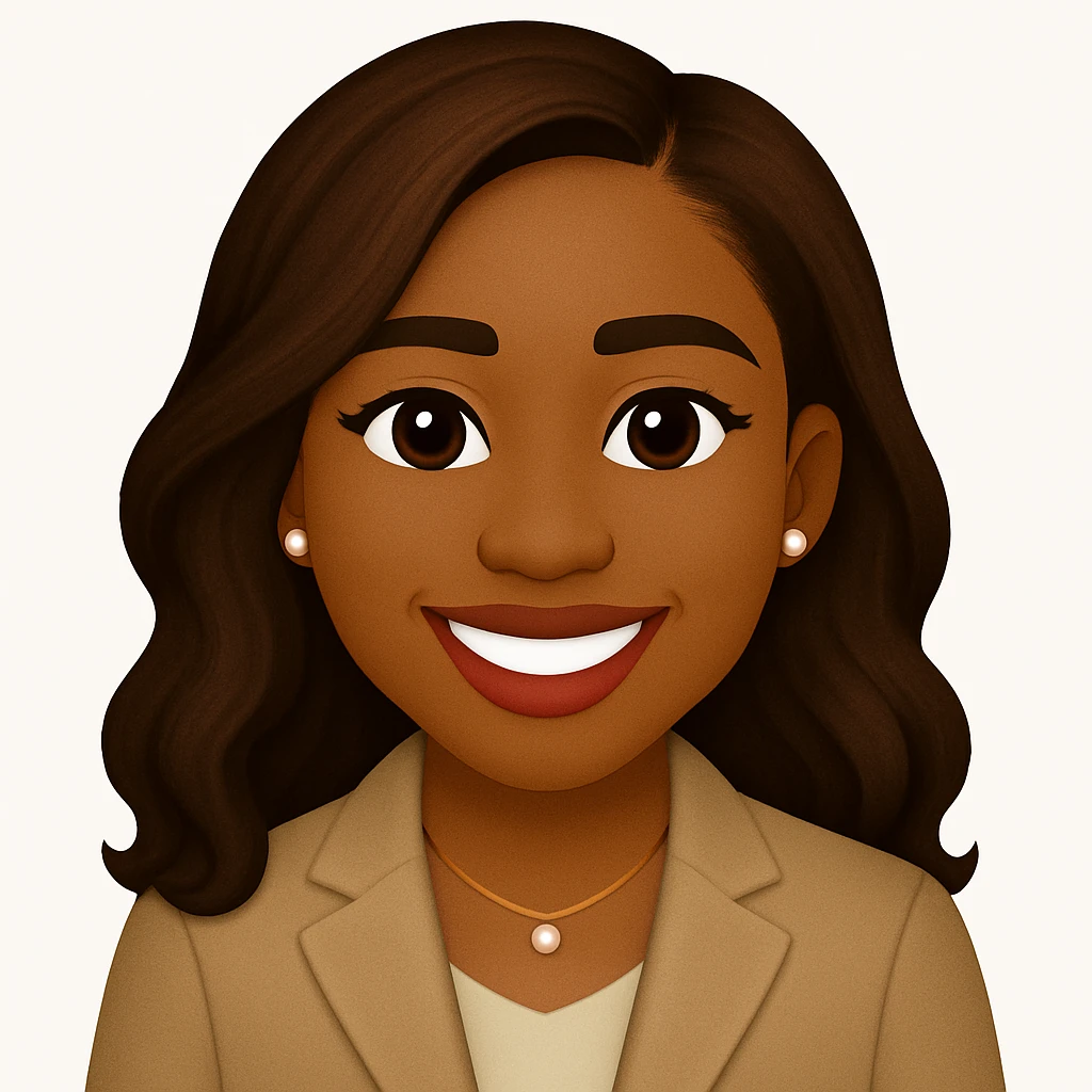 turn the second man in emoji style of the 1st image, match the facial features and match dressing style of the 2nd image, she is wearing suit emoji