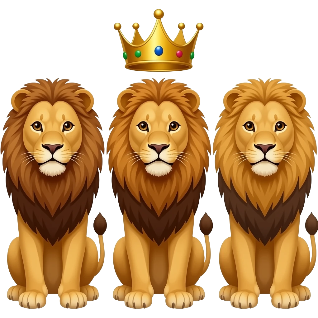 3 lions and a crown emoji