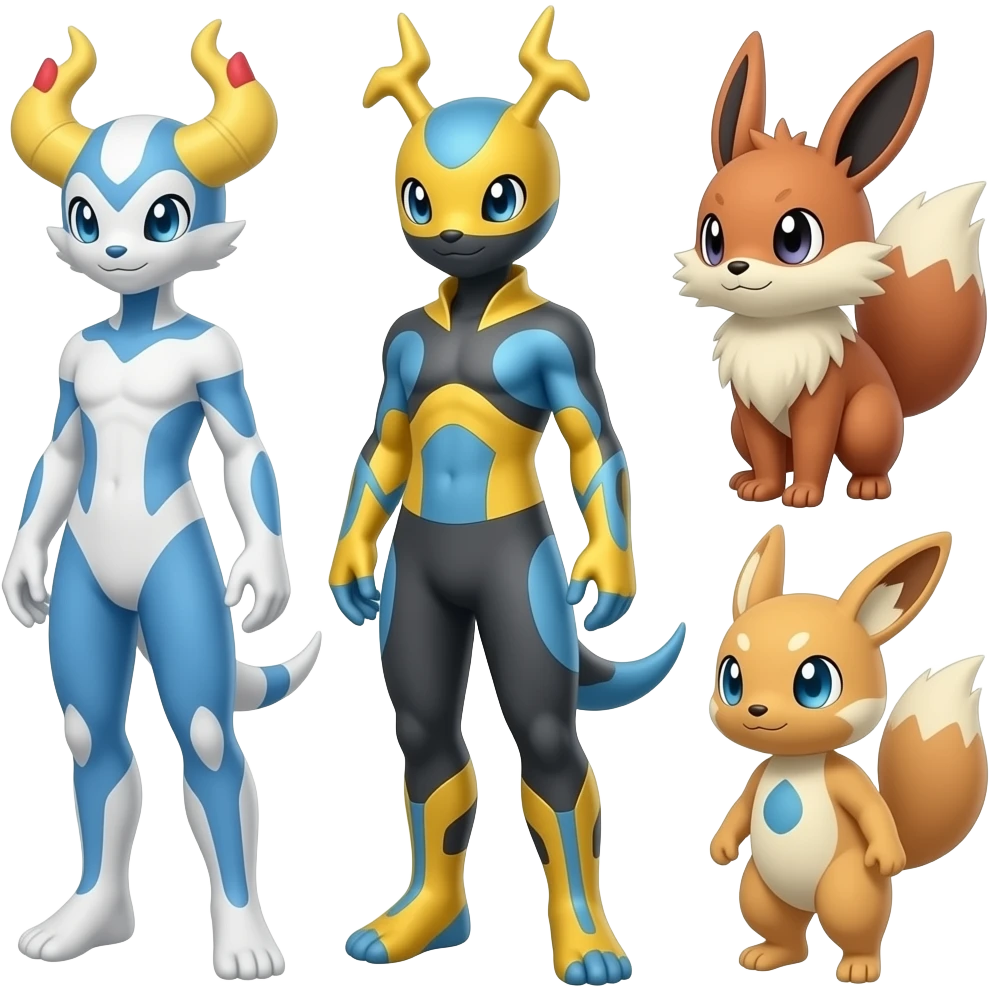 Litten-Luxray-Furret-Quilava-Fakemon-Pokemon-hybrid emoji