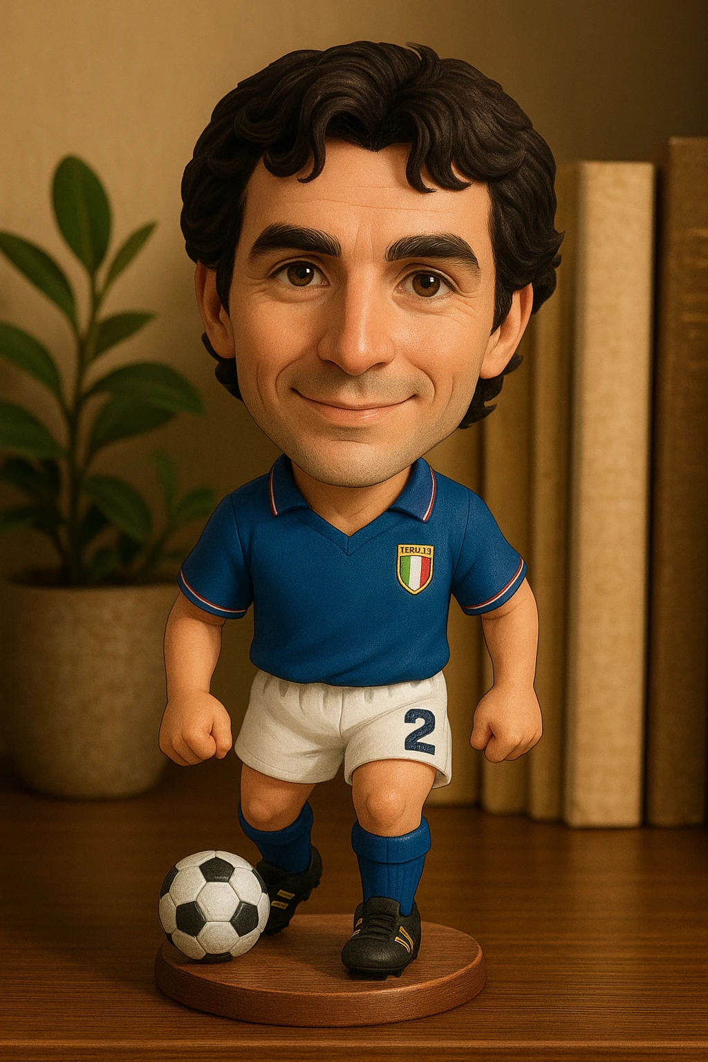 Молодой Паоло России в форме сборной Италии 1982 смотрит на прямо на зрителя и слегка улыбается, освещение с левой верхней стороны кадра emoji