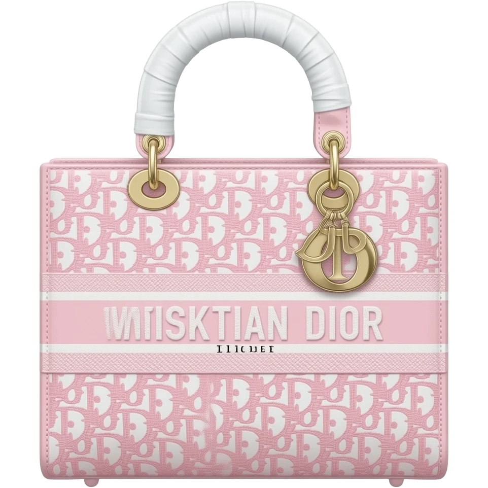 Pink Dior Oblique Embroidery and White Lace tote bag emoji