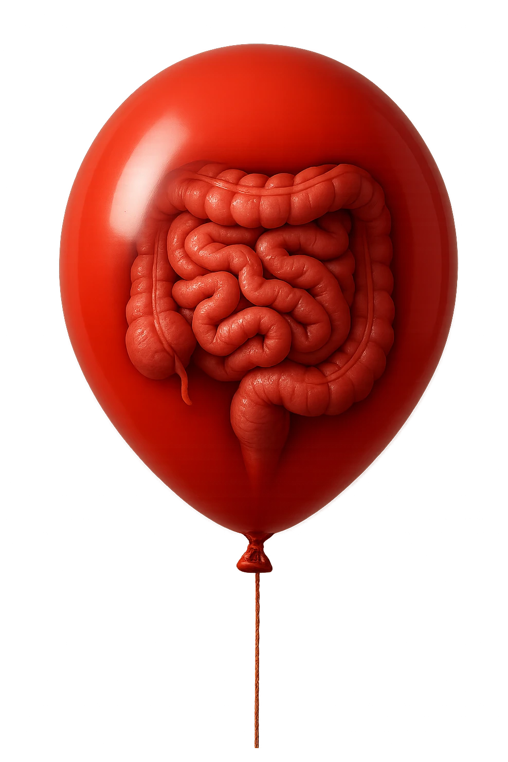 palloncino rosso con intestino chiuso dentro, IPERREALISTICO 4K emoji