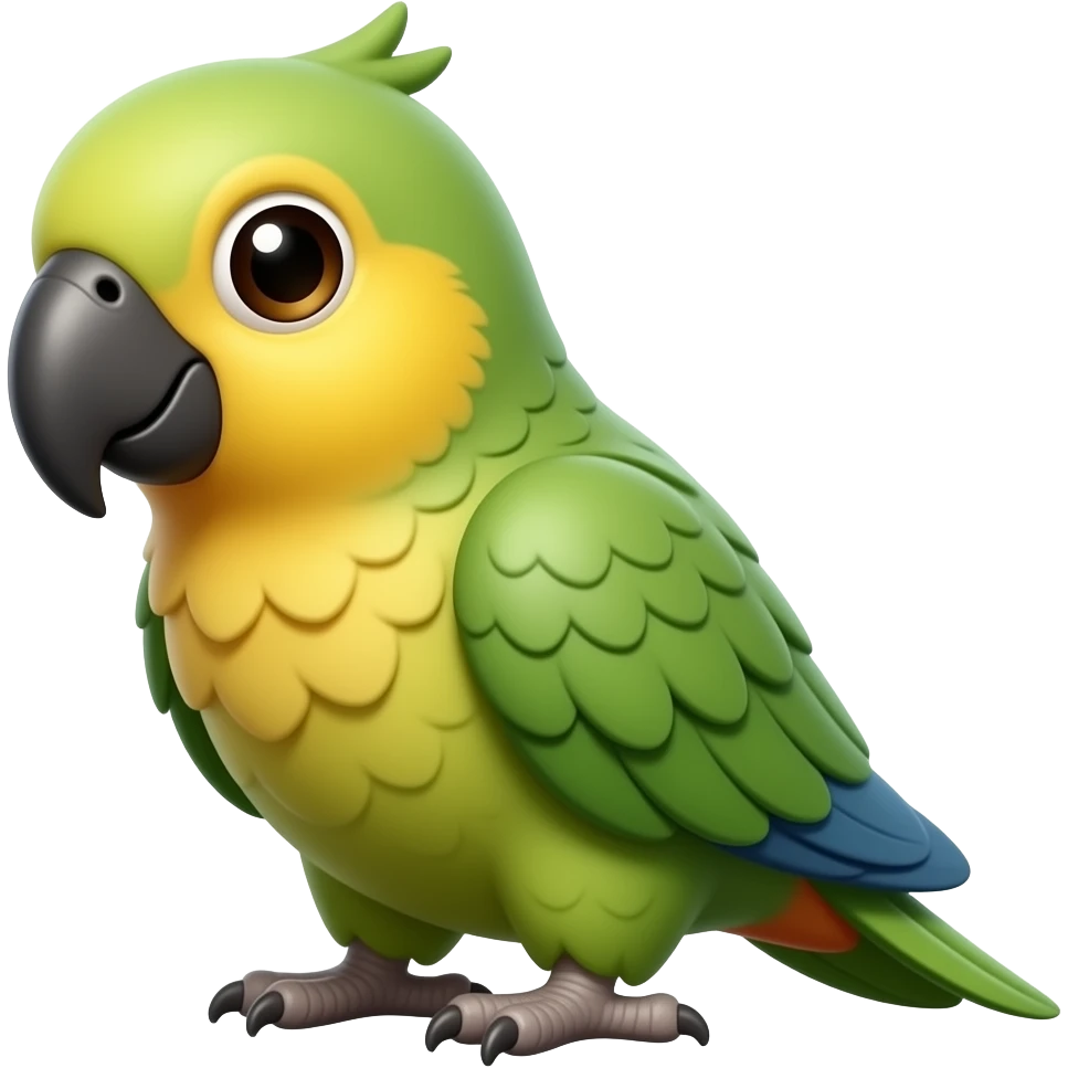 3D Pixar-style cute parrot, slightly different design, glossy plastic, small visual change, soft lighting, clean background, 4K, centered emoji