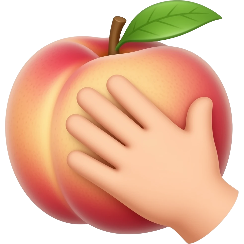 Create an emoji with peach a palm to slap him and text 6vinedax emoji