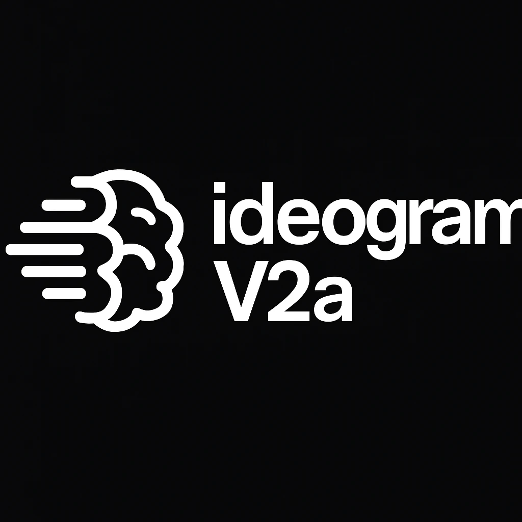recreate this logo with text of "ideogram V2a" emoji